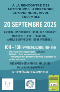 Journée de conférences sur le thème des personnes autistes et sourdes - Association Socio-Culturelle des Sourds 13
